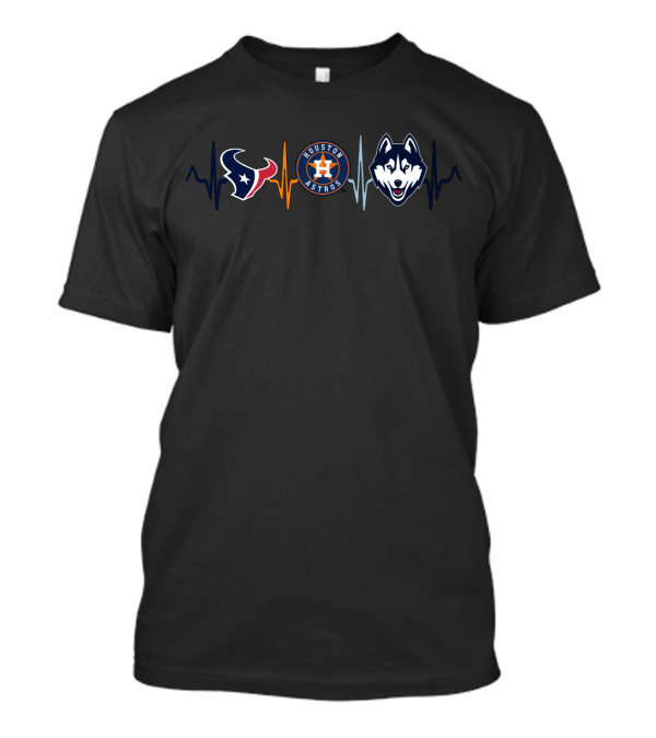 Texans Houston Astros Huskies Heartbeat T-Shirt