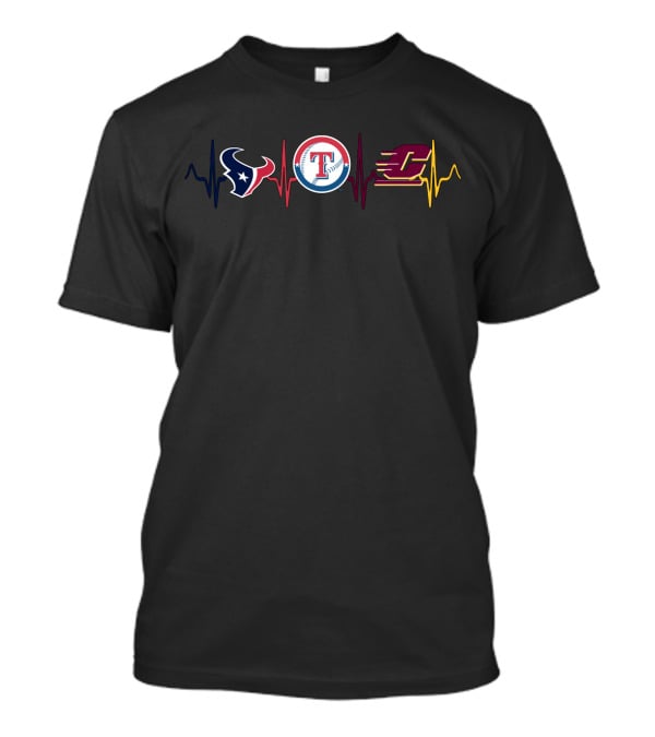 Texans Rangers Cmc Heartbeat T-Shirt