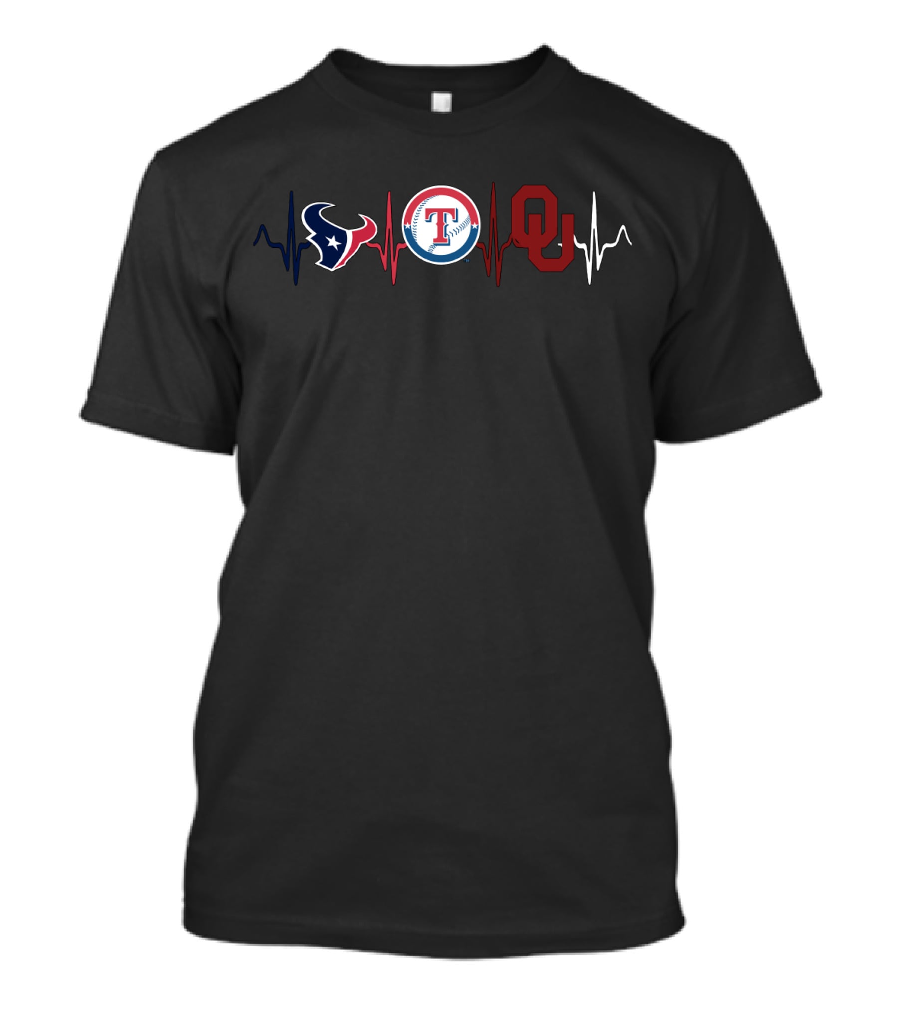 Love Texans With Texas Rangers With Oklahoma Sooners T-Shirt