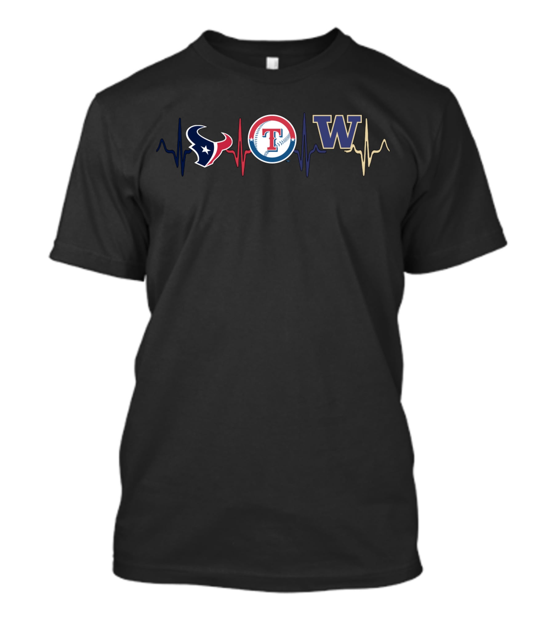 Love Texans Rangers Washington Football And Baseball Fans T-Shirt