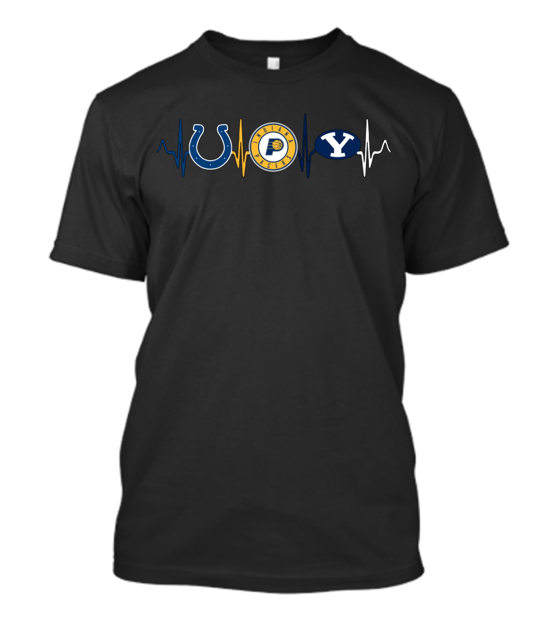 Love Colts Pacers Byu Heartbeat T-Shirt