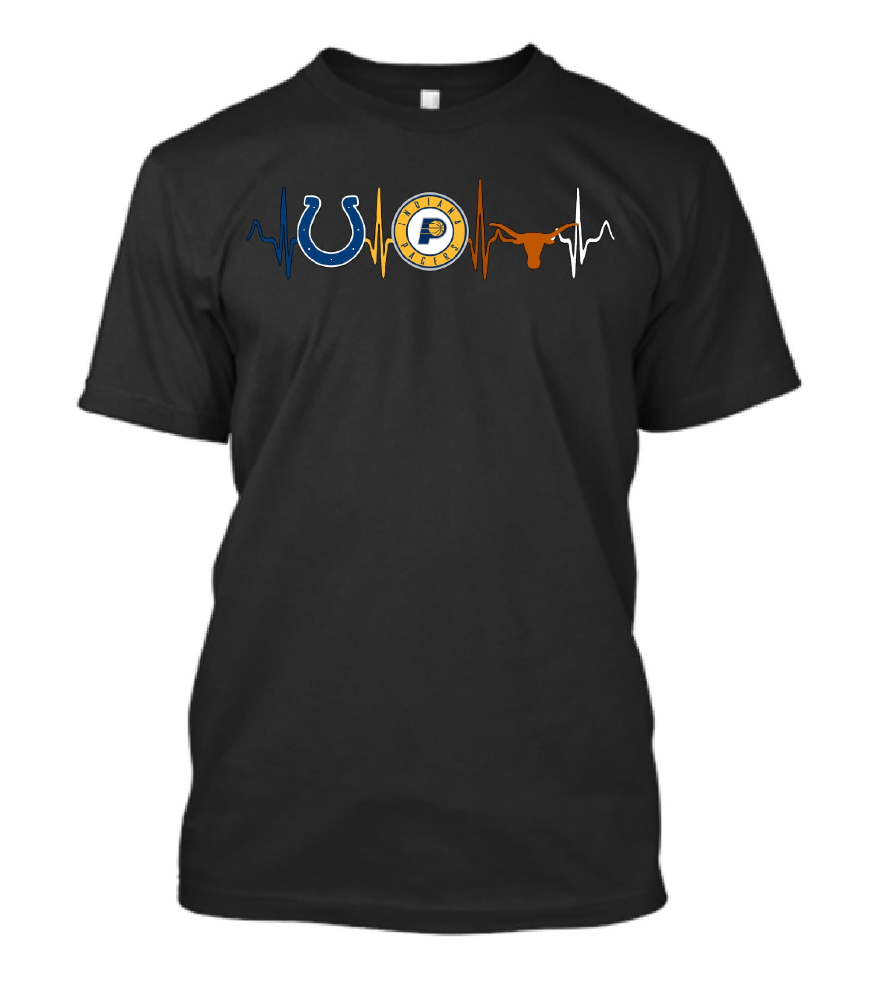 Colts Pacers Longhorns Heartbeat T-Shirt