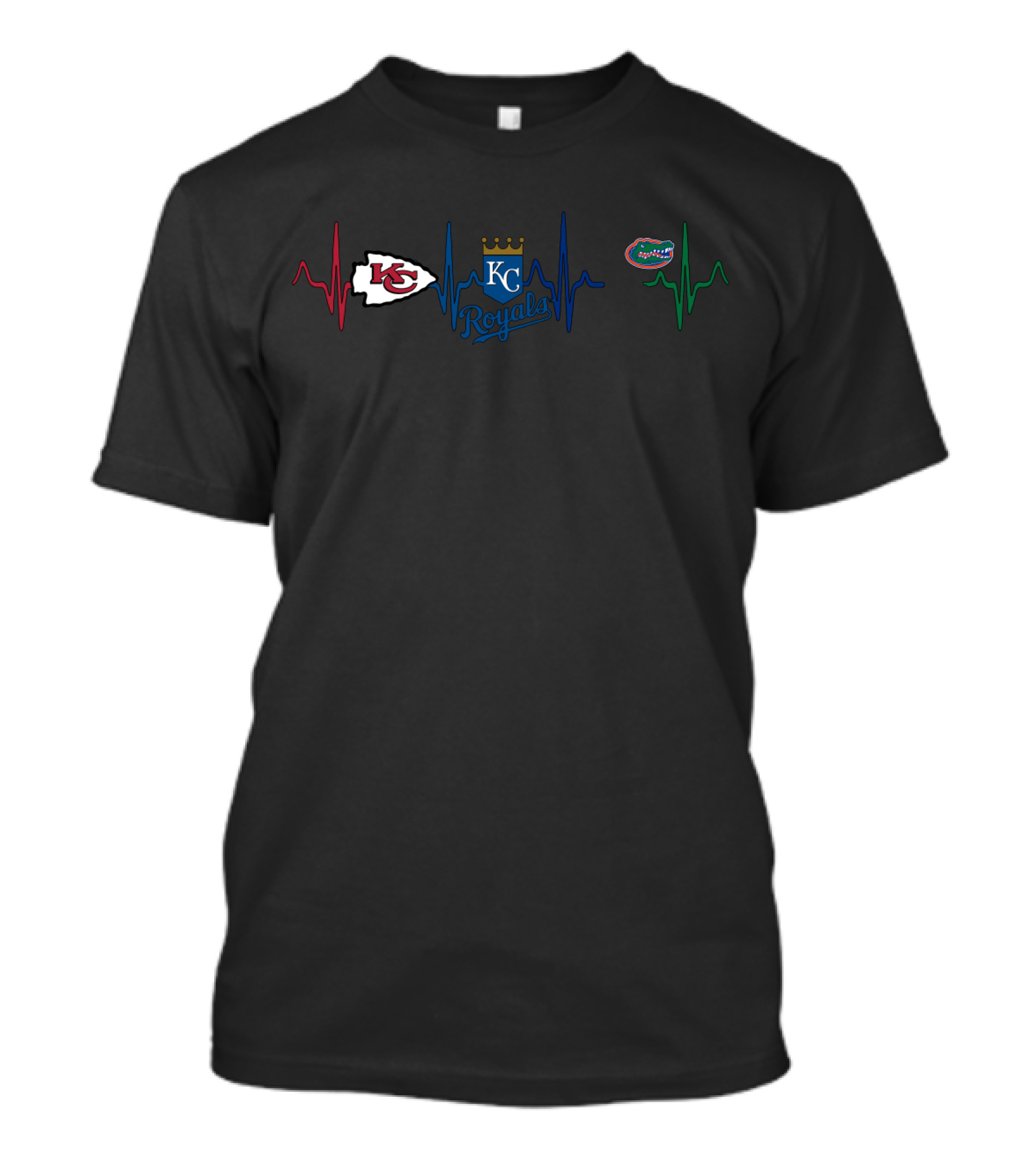 Kansas City Chiefs Royals Florida Gators Heartbeat T-Shirt