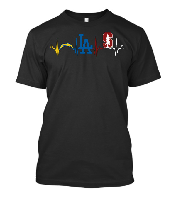 Chargers Dodgers Stanford Ekg Love T-Shirt