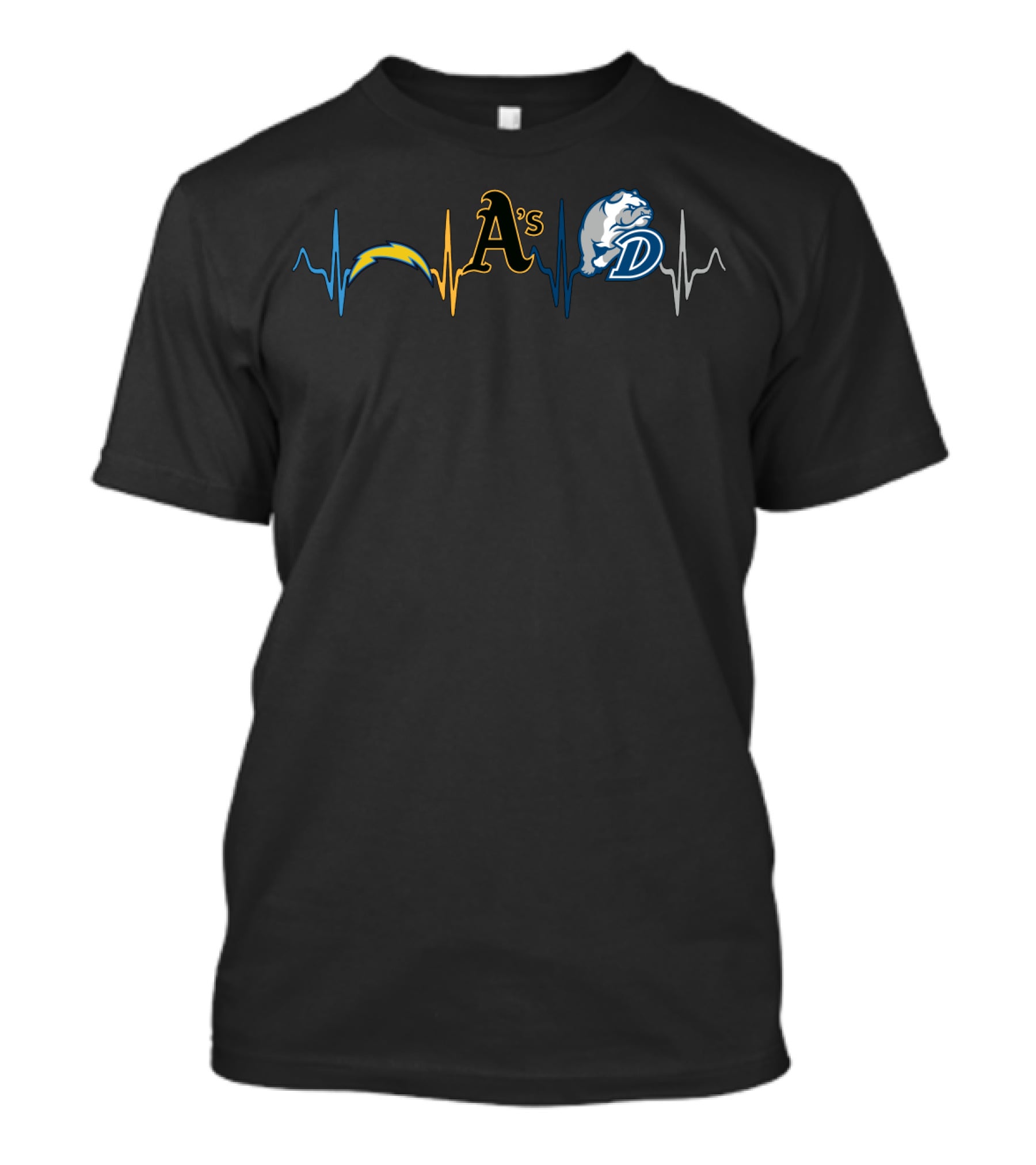 Love Chargers Athletics A's Bulldogs Db T-Shirt