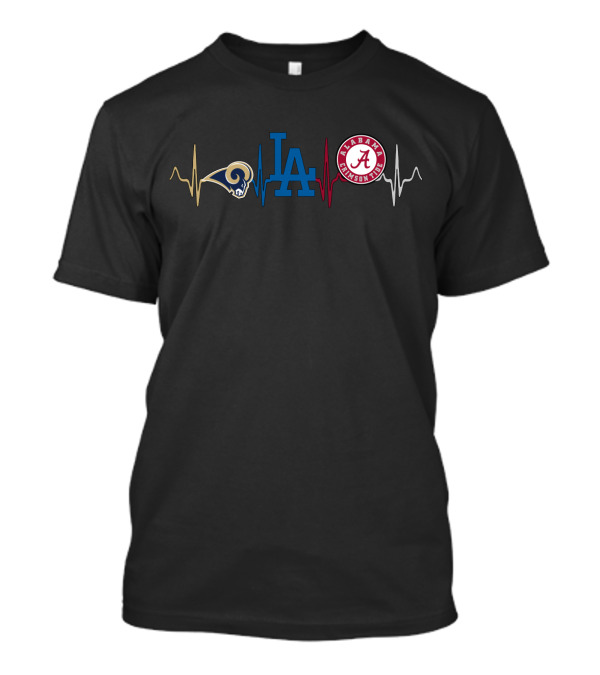 Love Rams Los Angeles Alabama Football Dodgers T-Shirt