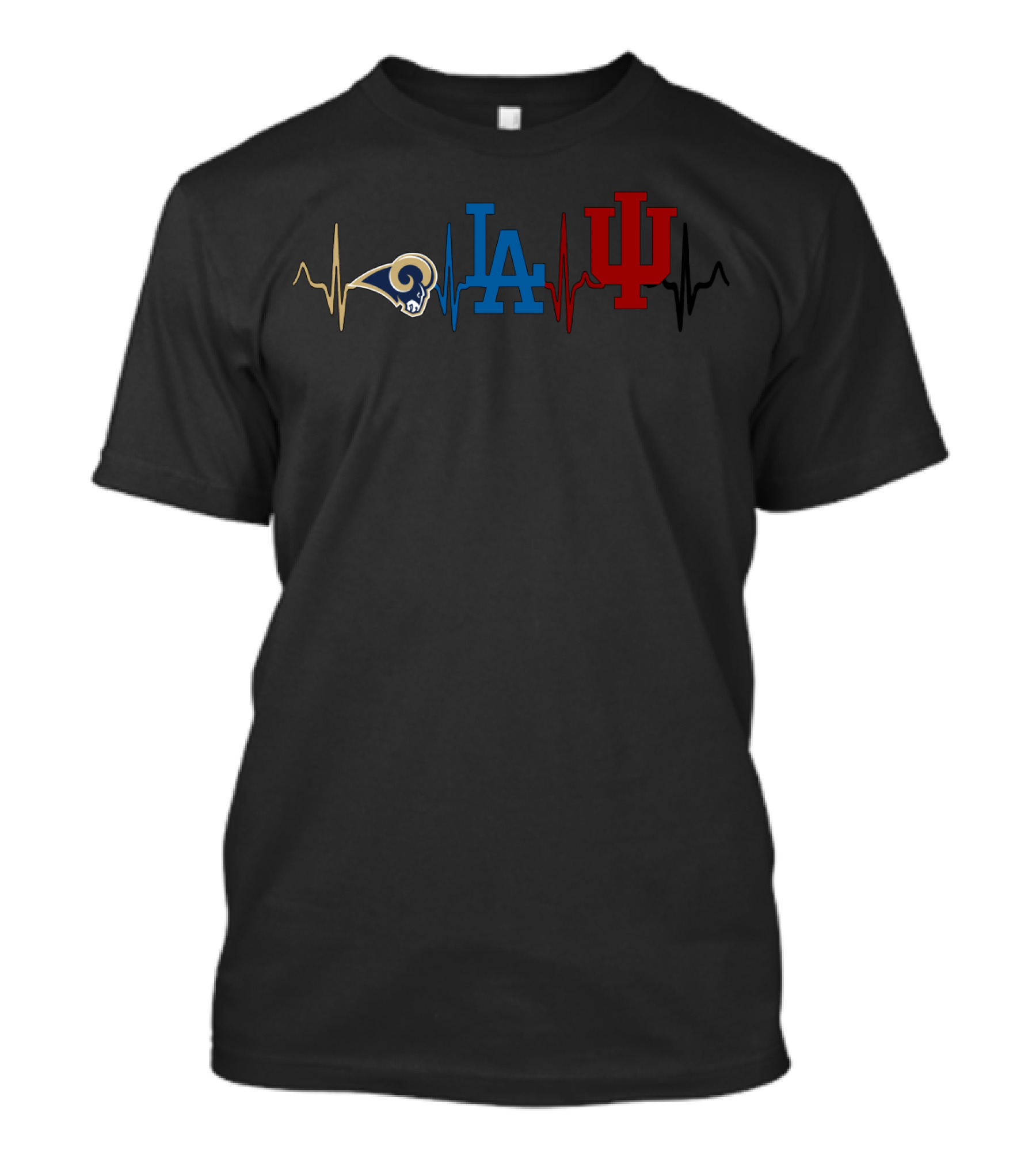 Love Rams La Dodgers Iu Heartbeat T-Shirt
