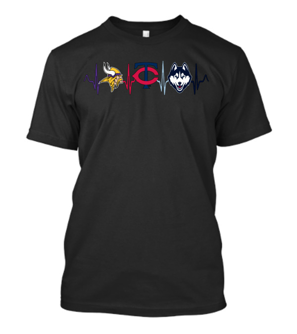 Love Vikings Tc Twins Husky Heartbeat T-Shirt
