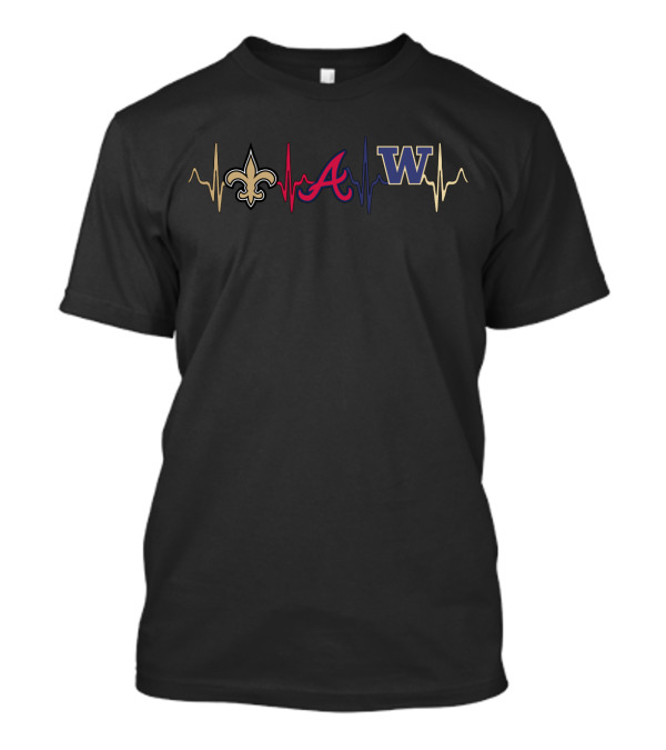 Love New Orleans Atlanta Washington Heartbeat T-Shirt
