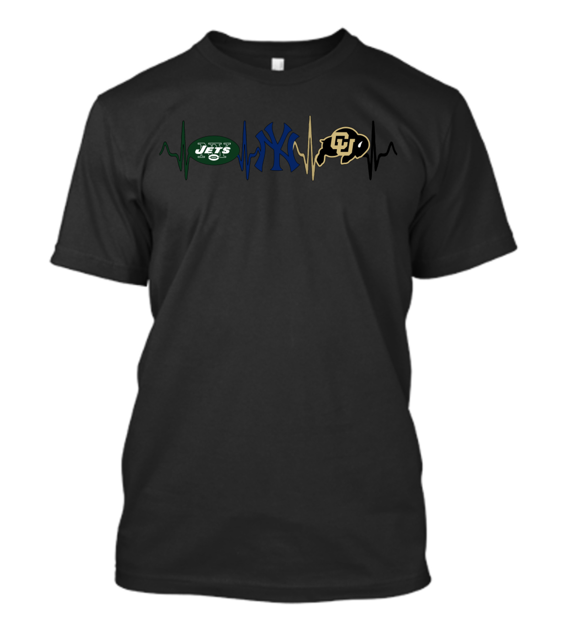 New York Jets New York Yankees Colorado Buffaloes Love Cbu T-Shirt