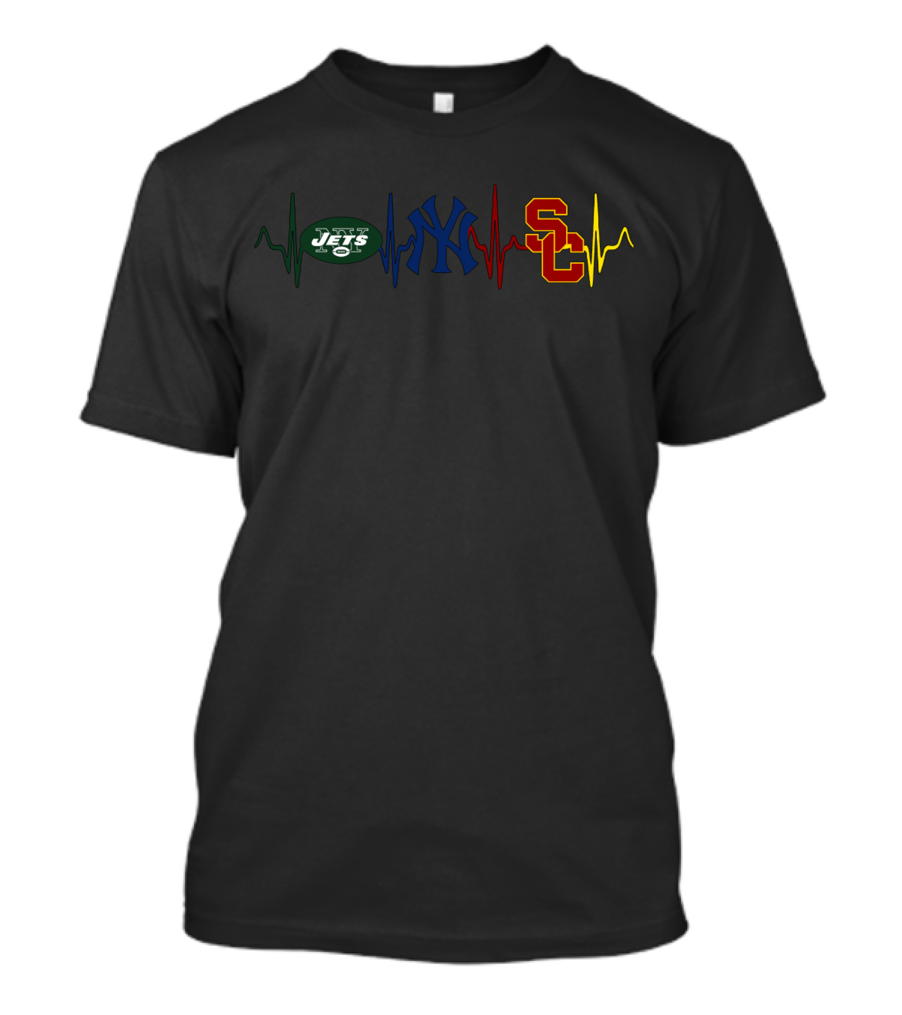 Jets Yankees Usc Heartbeat T-Shirt
