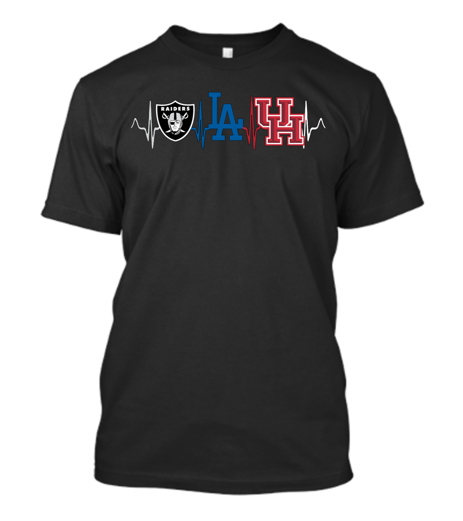 Raiders Dodgers Uh Heartbeat T-Shirt