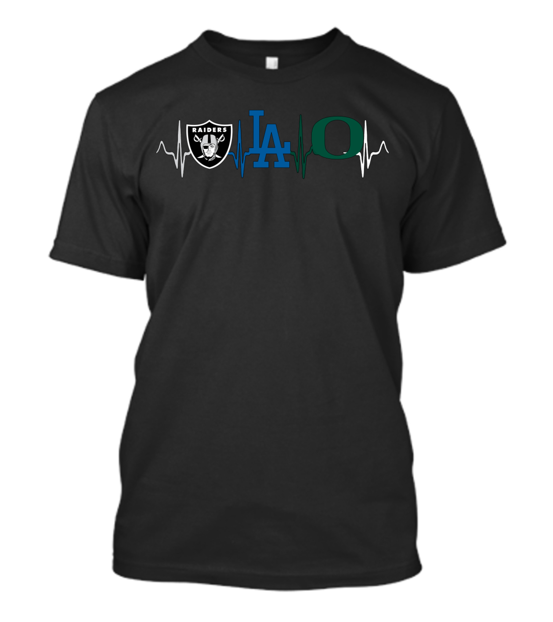Raiders La Dodgers Oregon Heartbeat T-Shirt