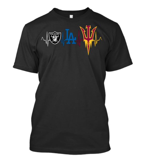 Raiders La Dodgers Arizona State Heartbeat T-Shirt