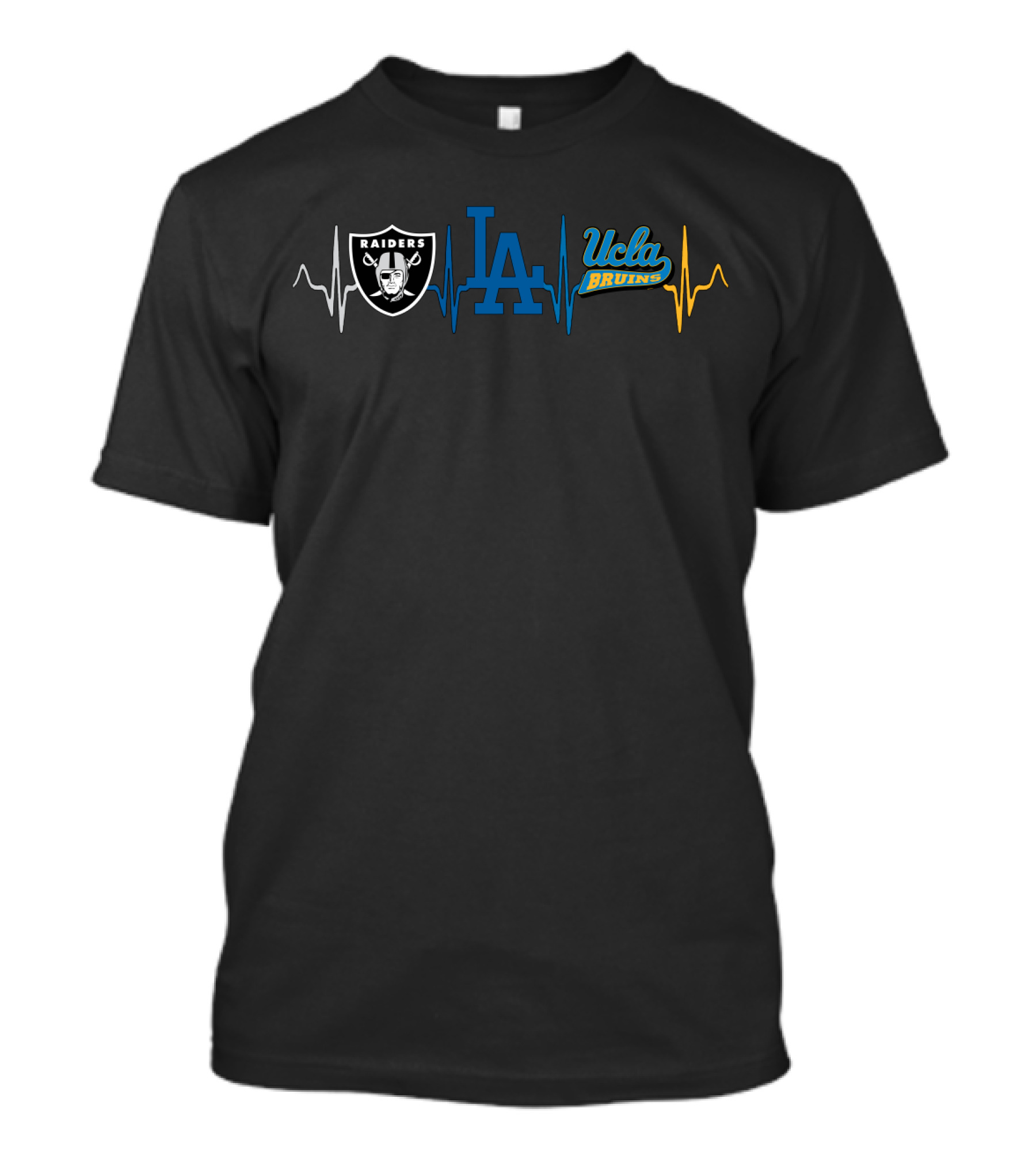 Raiders Dodgers Ucla Bruins Heartbeat T-Shirt