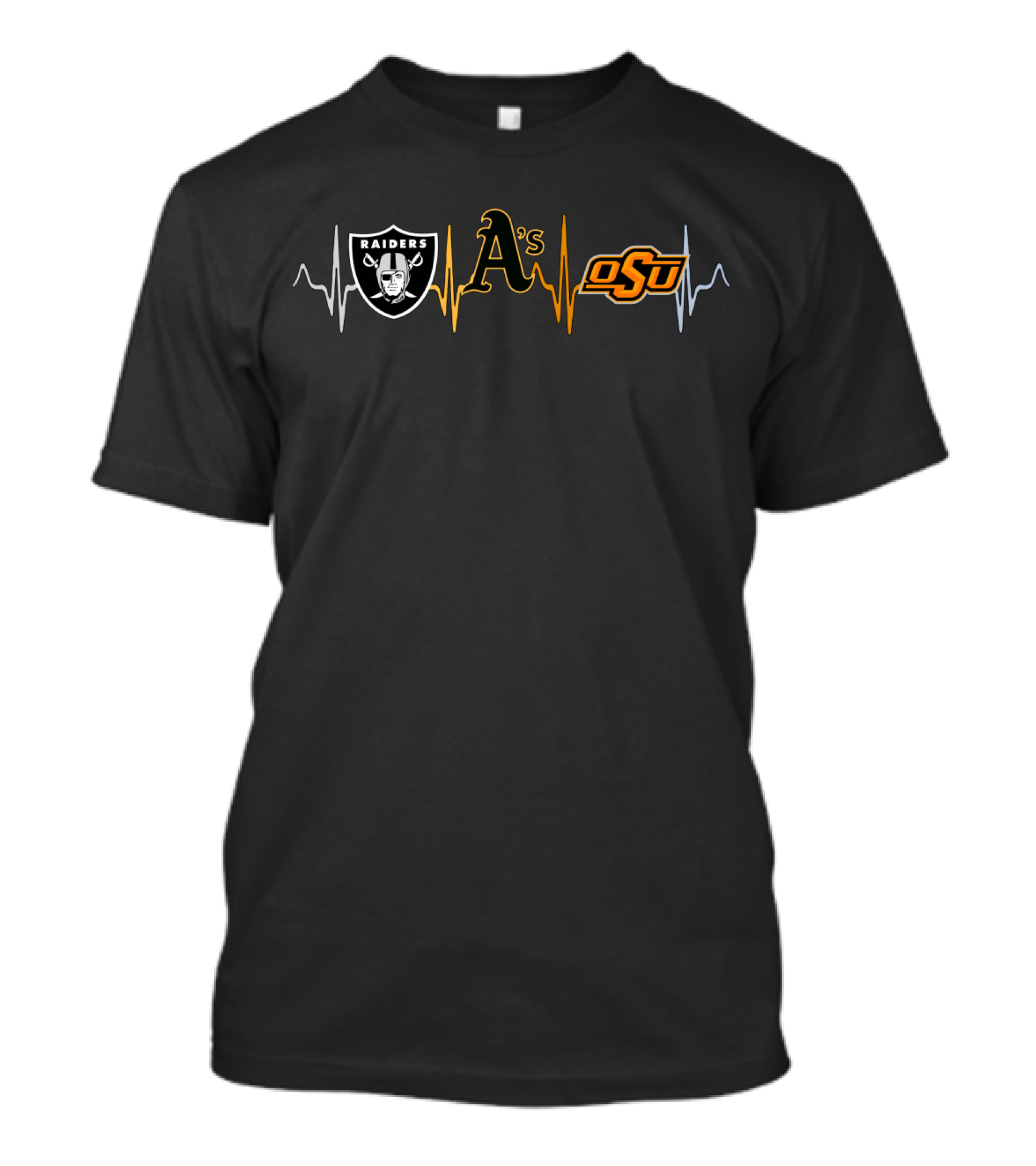 Raiders A's Osu Heartbeat Athletics Love T-Shirt