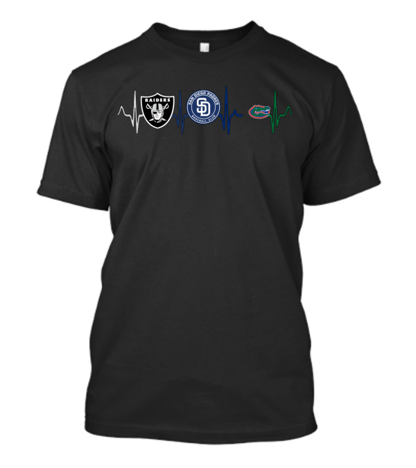 Raiders Padres Gators Heartbeat T-Shirt
