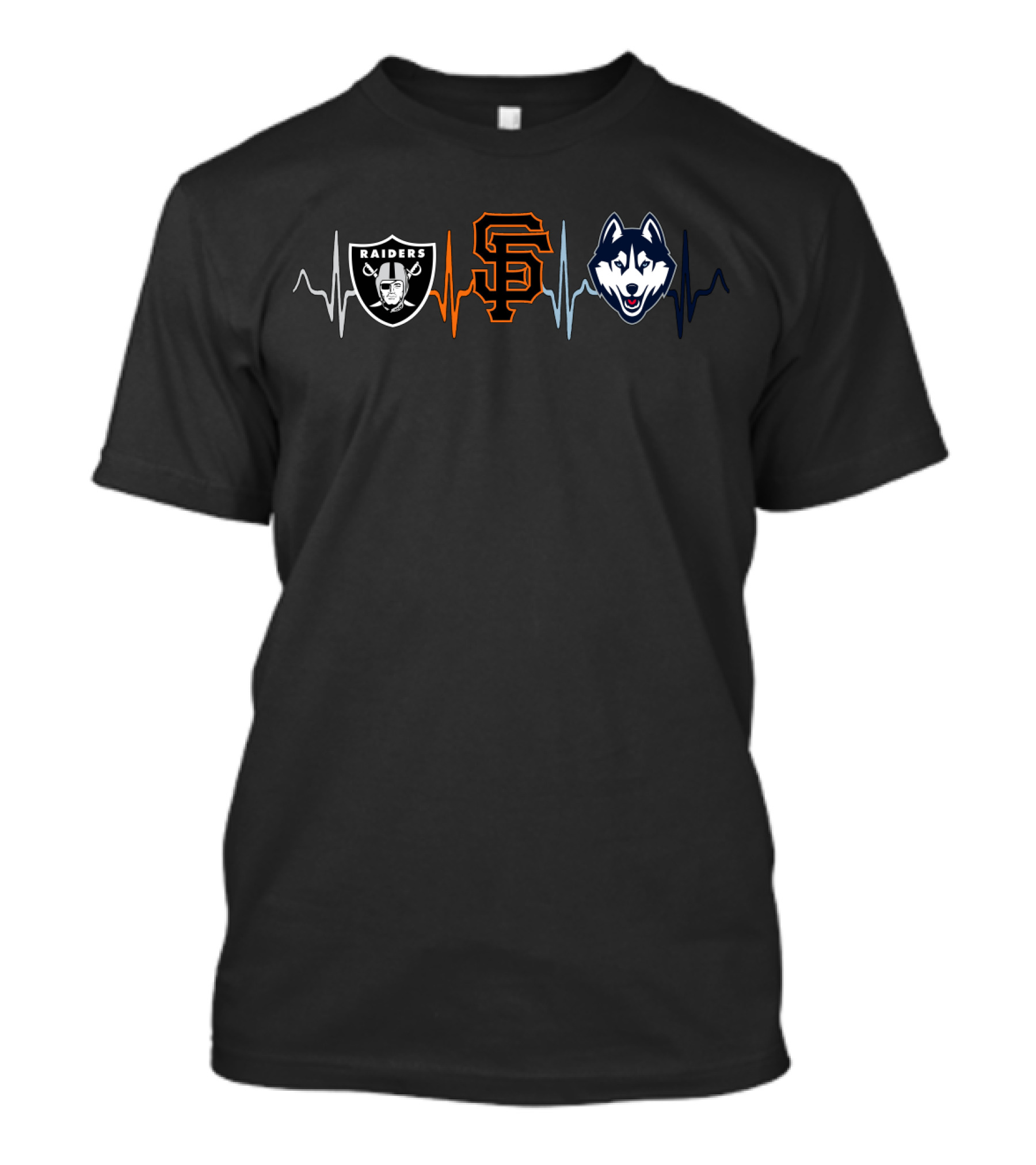 Raiders San Francisco Giants Huskies Heartbeat T-Shirt