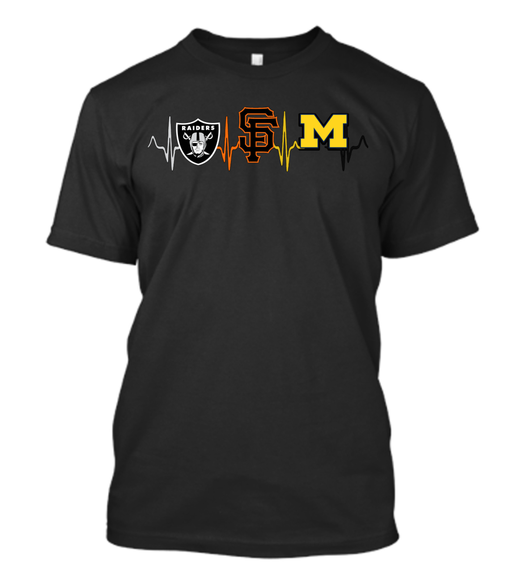 Raiders San Francisco Giants Michigan Wolverines Love T-Shirt