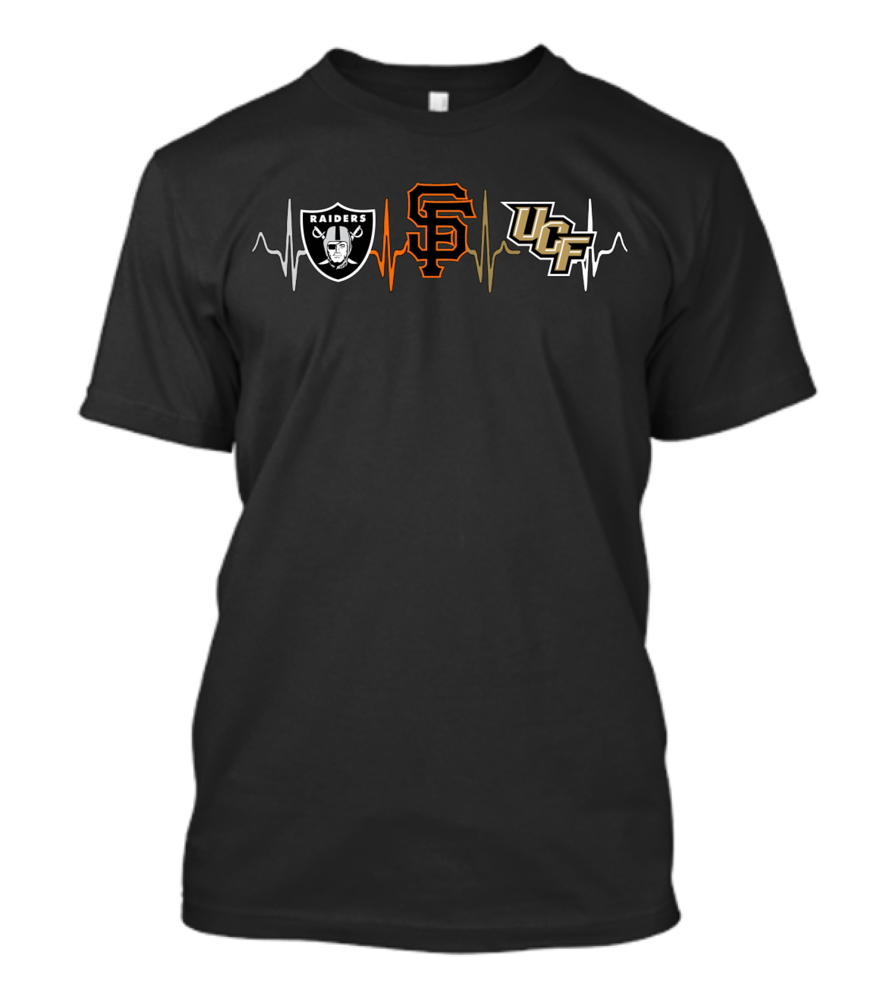 Raiders Giants Ucf Heartbeat T-Shirt