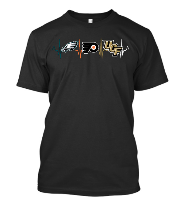 Eagles Flyers Ucf Heartbeat Logo Display T-Shirt