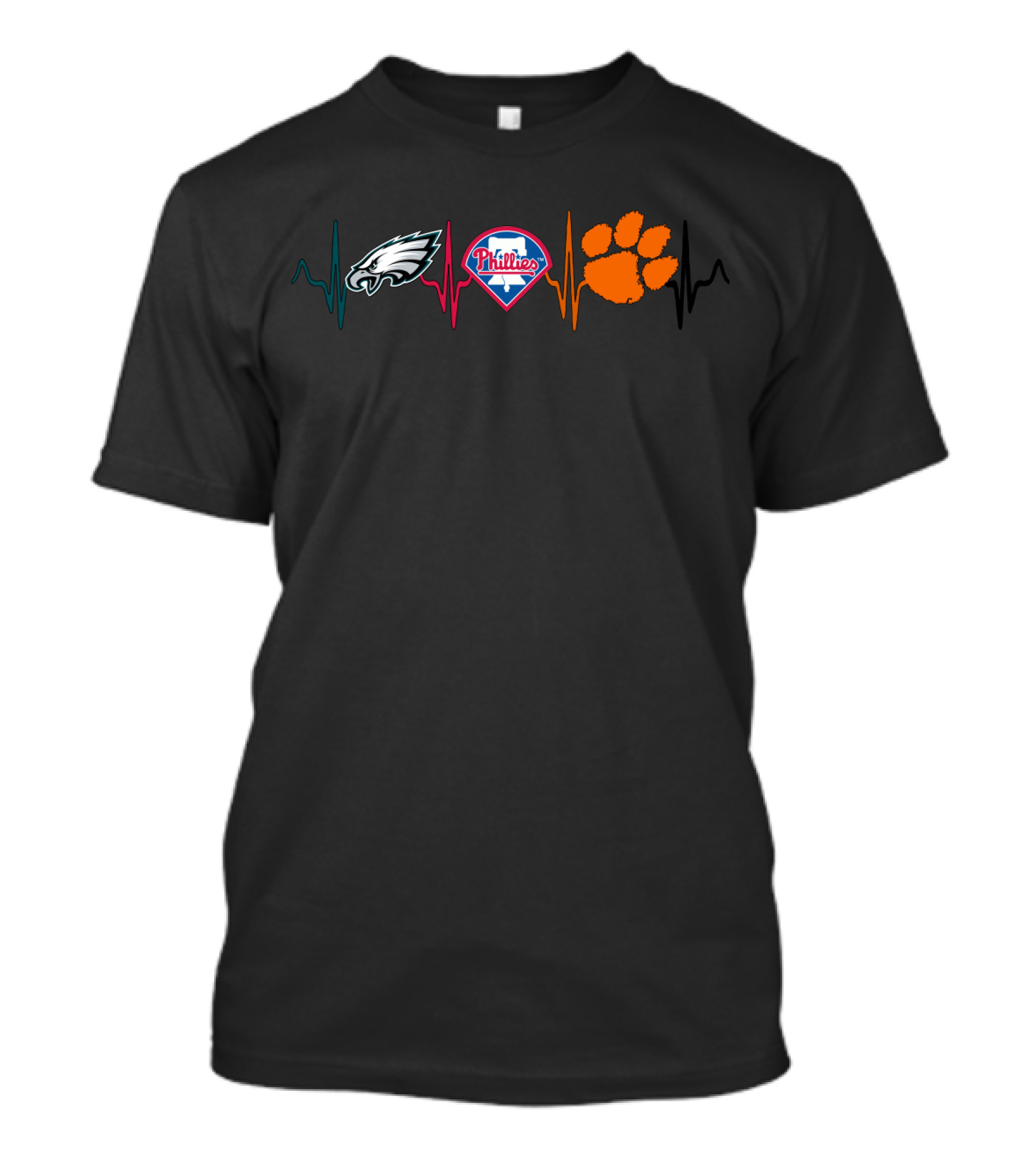 Philadelphia Eagles Phillies Clemson Tiger Paw Ct Ripples T-Shirt