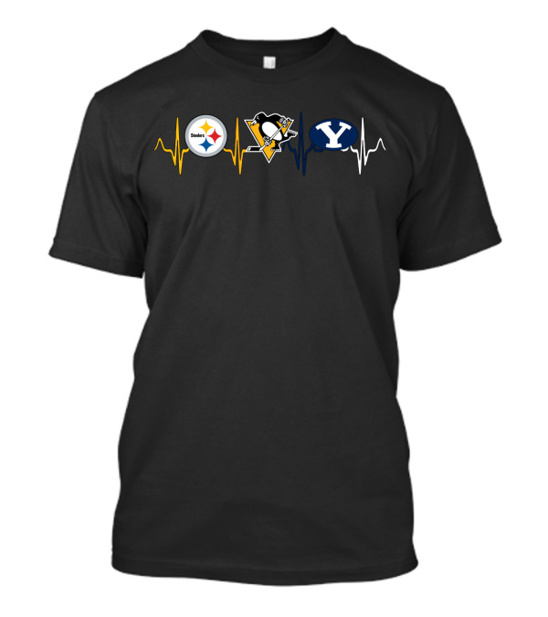 Steelers Penguins Byu Heartbeat Fan Passion T-Shirt