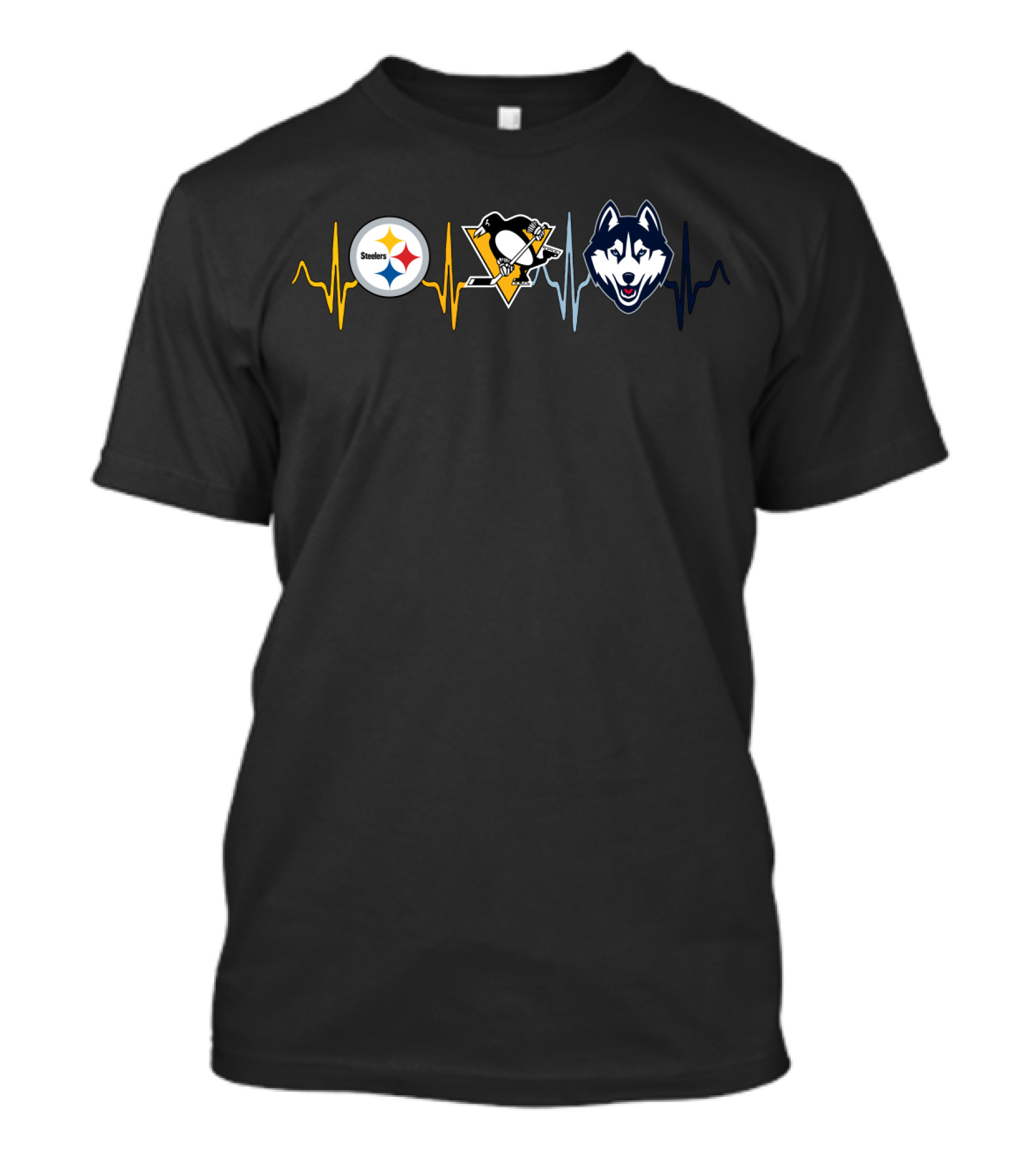 Steelers Penguins Huskies Heartbeat T-Shirt