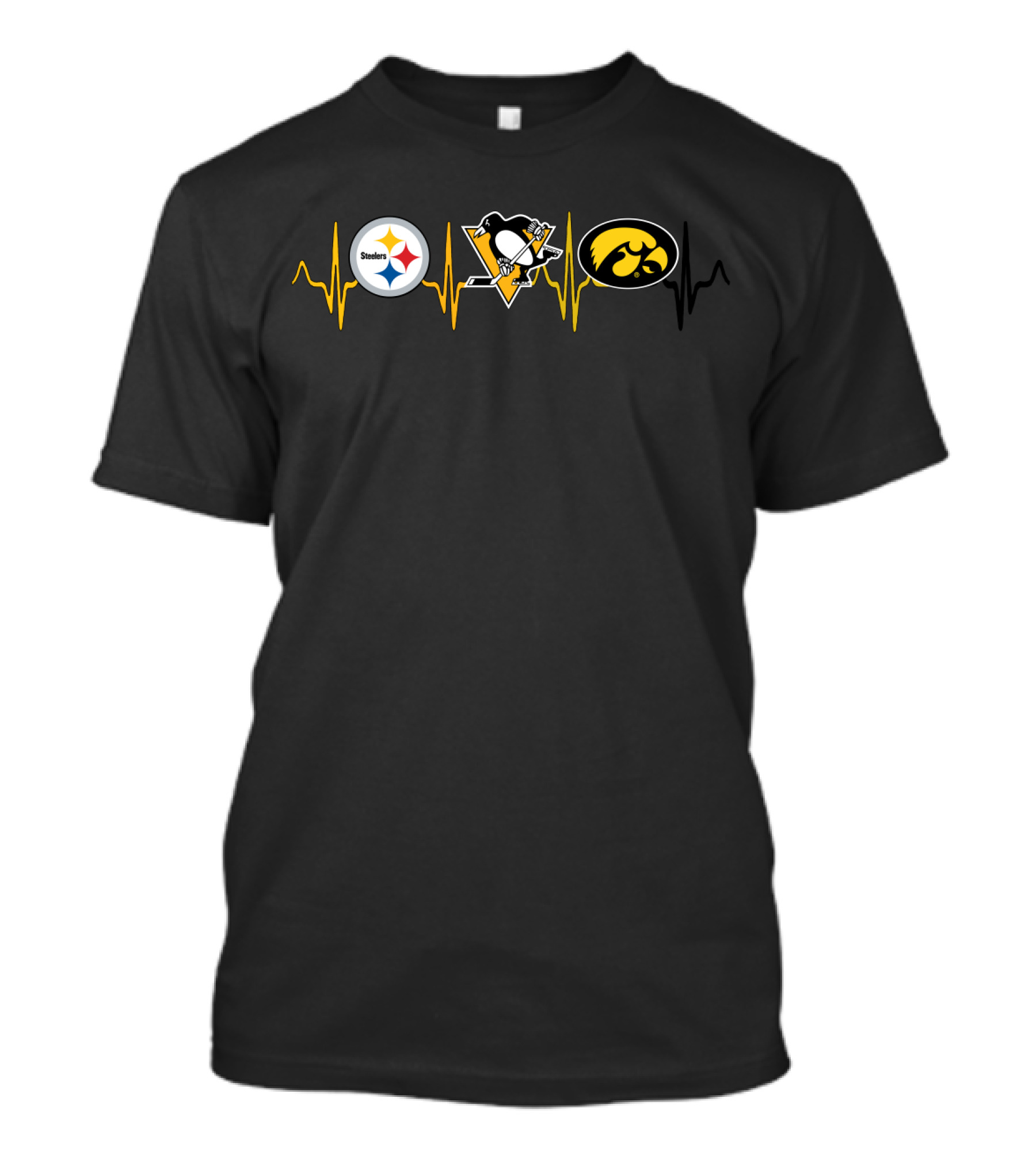 Steelers Penguins Hawkeyes Heartbeat T-Shirt