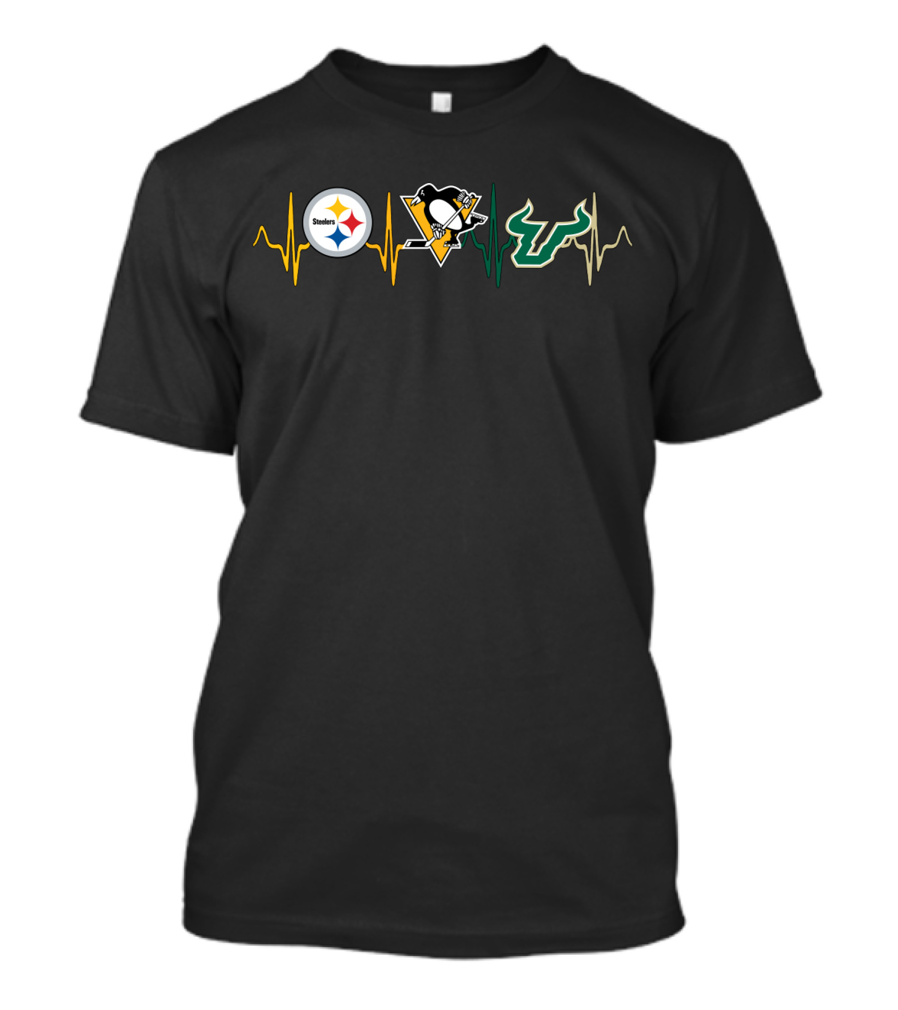 Steelers Penguins Bulls Heartbeat Sfb T-Shirt