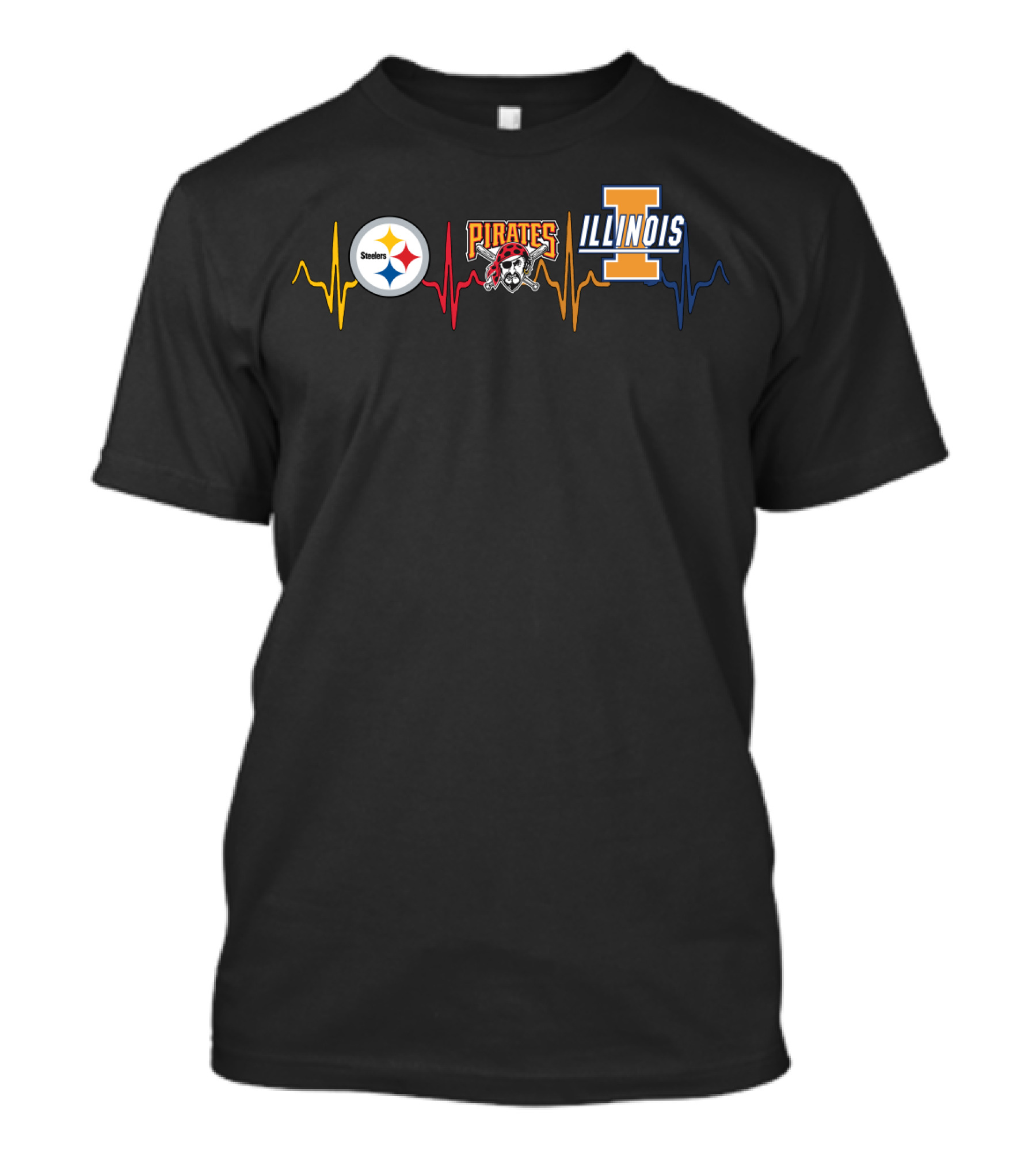 Steelers Pirates Illinois Heartbeat T-Shirt