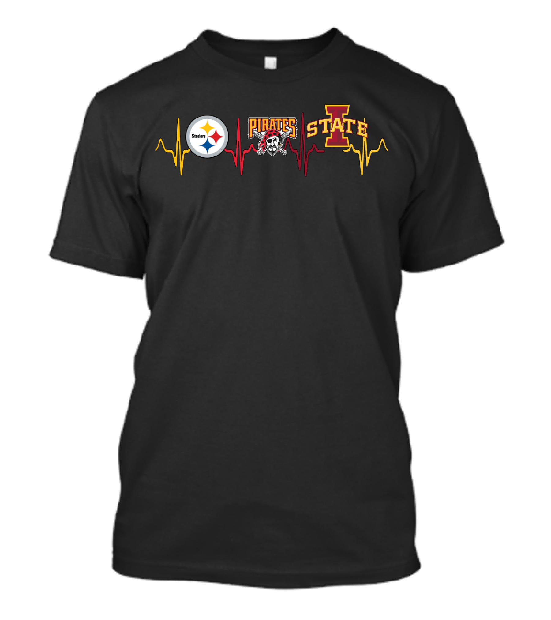 Steelers Pirates State Isc Fan Heartbeat T-Shirt