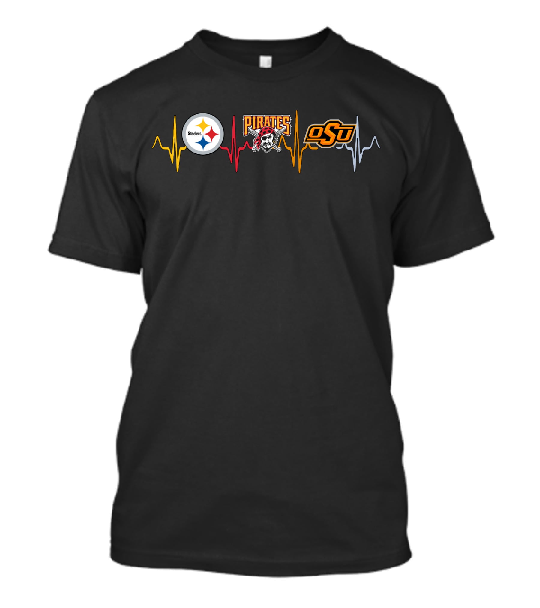 Steelers Pirates Osu Heartbeat T-Shirt