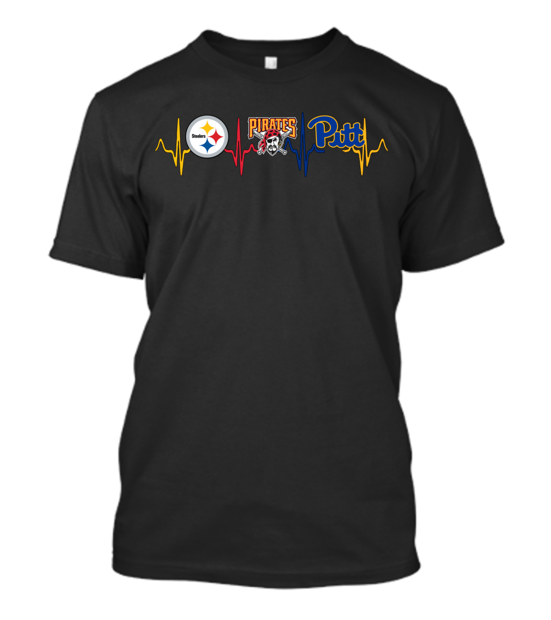 Steelers Pirates Pitt Heartbeat T-Shirt