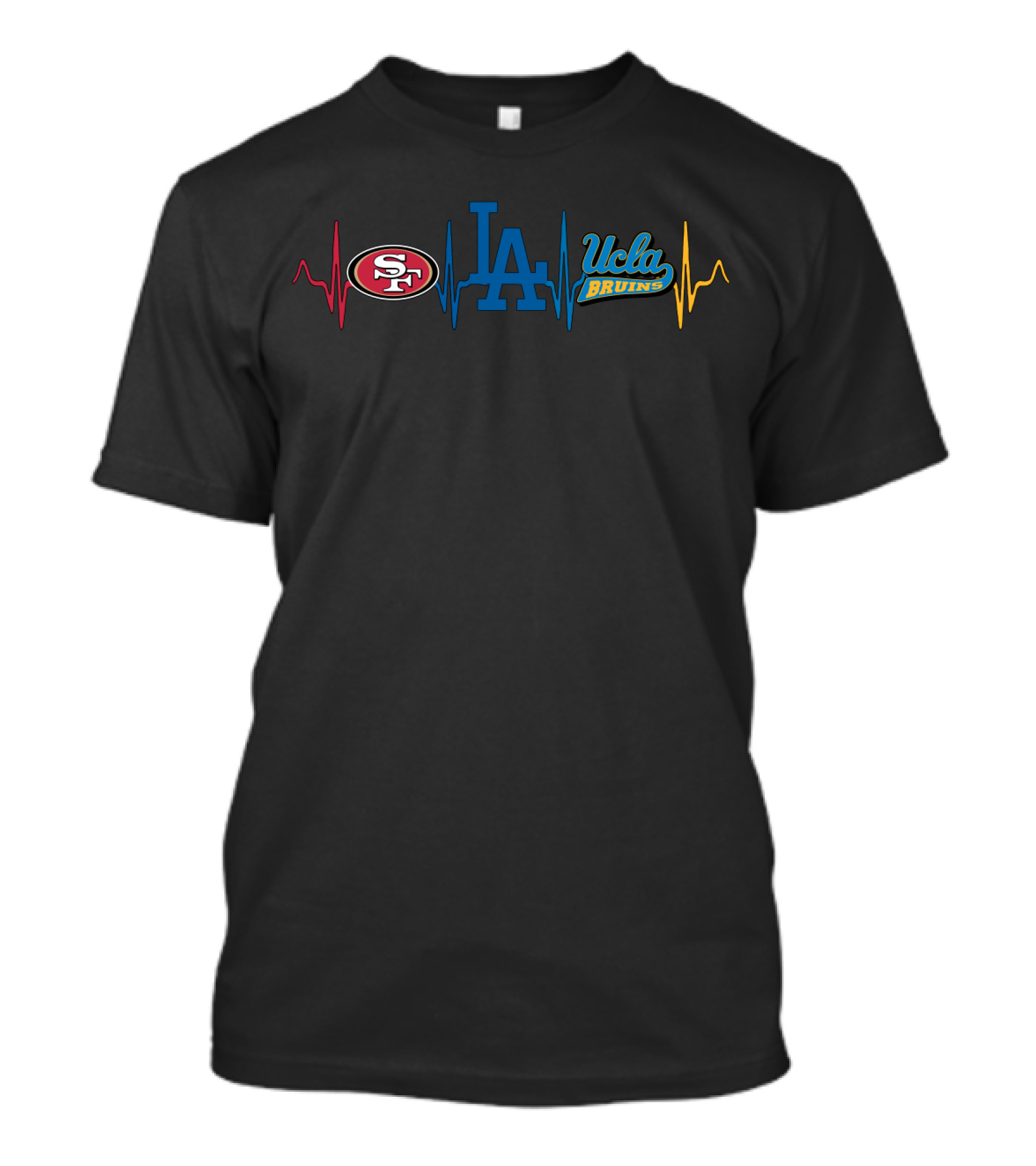 49ers Dodgers Ucla Bruins Heartbeat T-Shirt