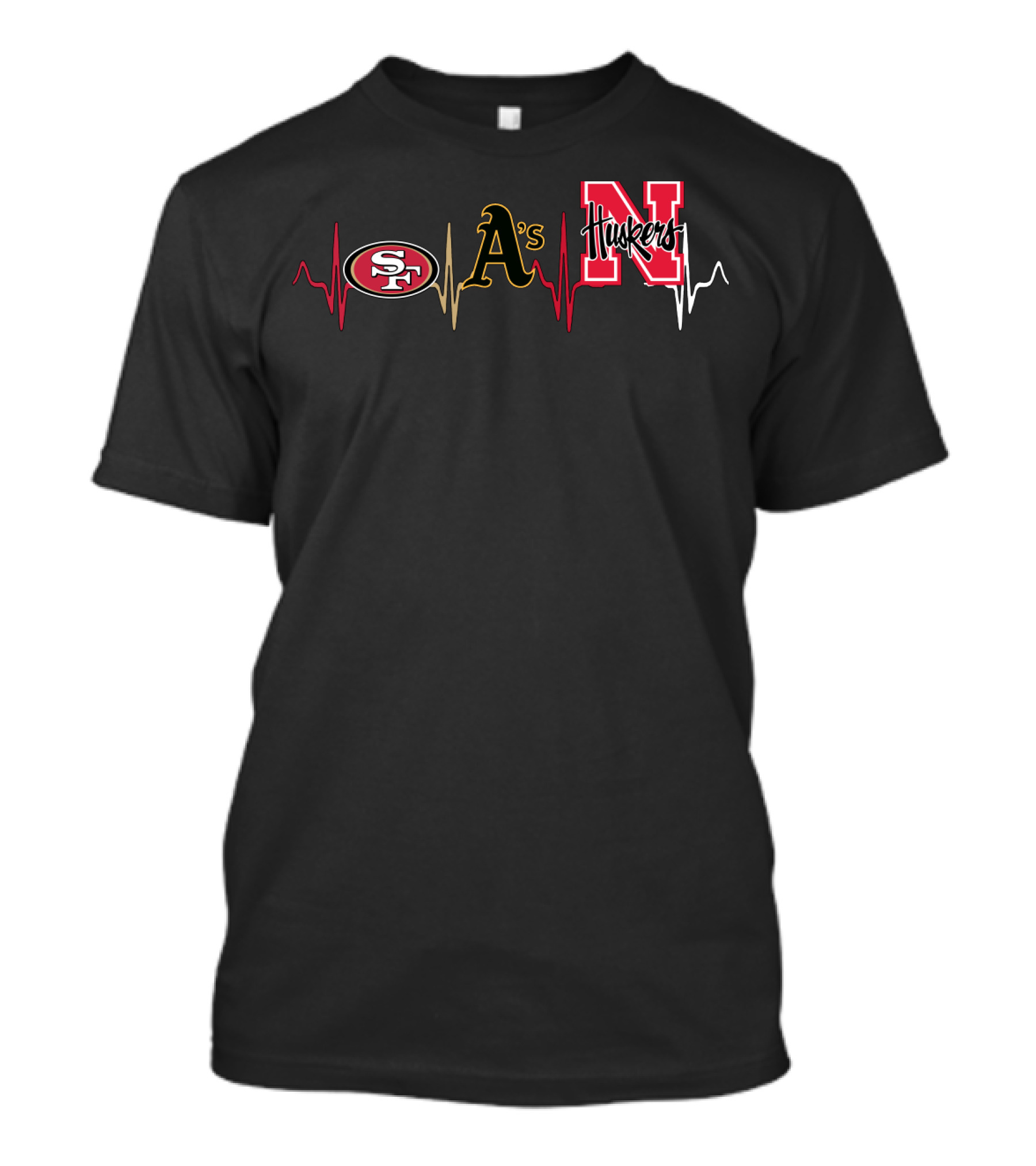 49ers Athletics Huskers Heartbeat T-Shirt