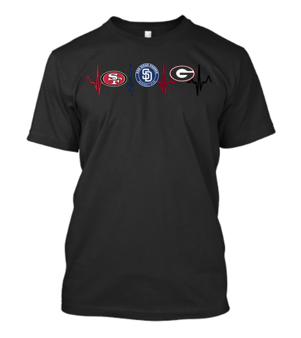 Love 49ers San Diego Padres Gb Heartbeat Combo T-Shirt