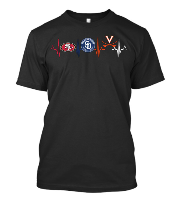 Love 49ers With Padres With University Of Virginia Cavaliers T-Shirt