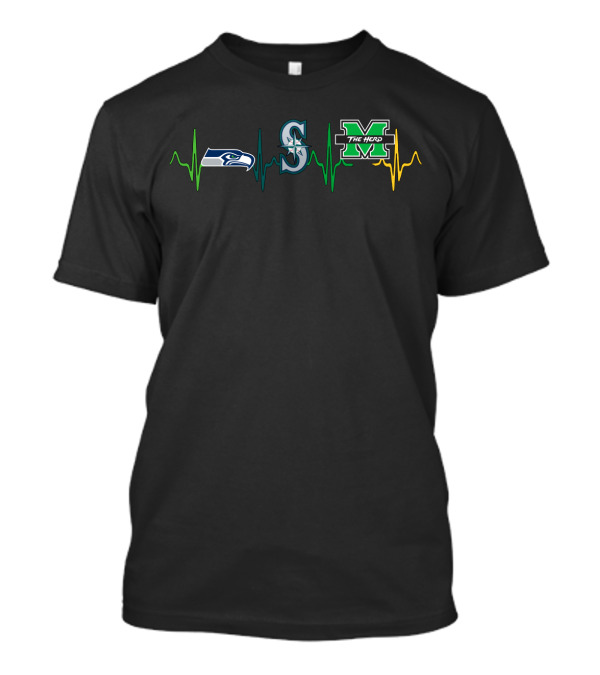 Seahawks Mariners The Herd Heartbeat T-Shirt