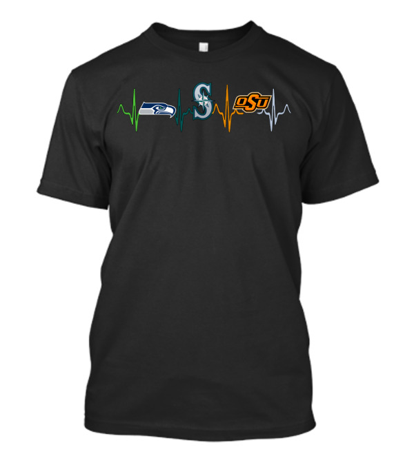 Seahawks Mariners Osu Heartbeat T-Shirt
