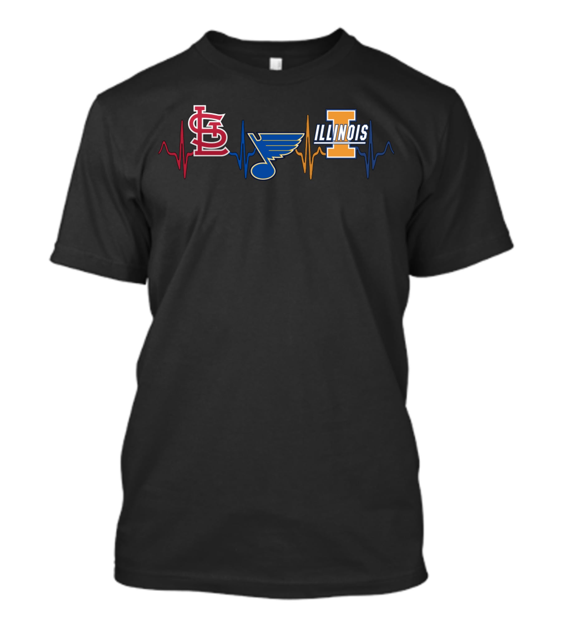Love St. Louis Cardinals Blues Illinois T-Shirt