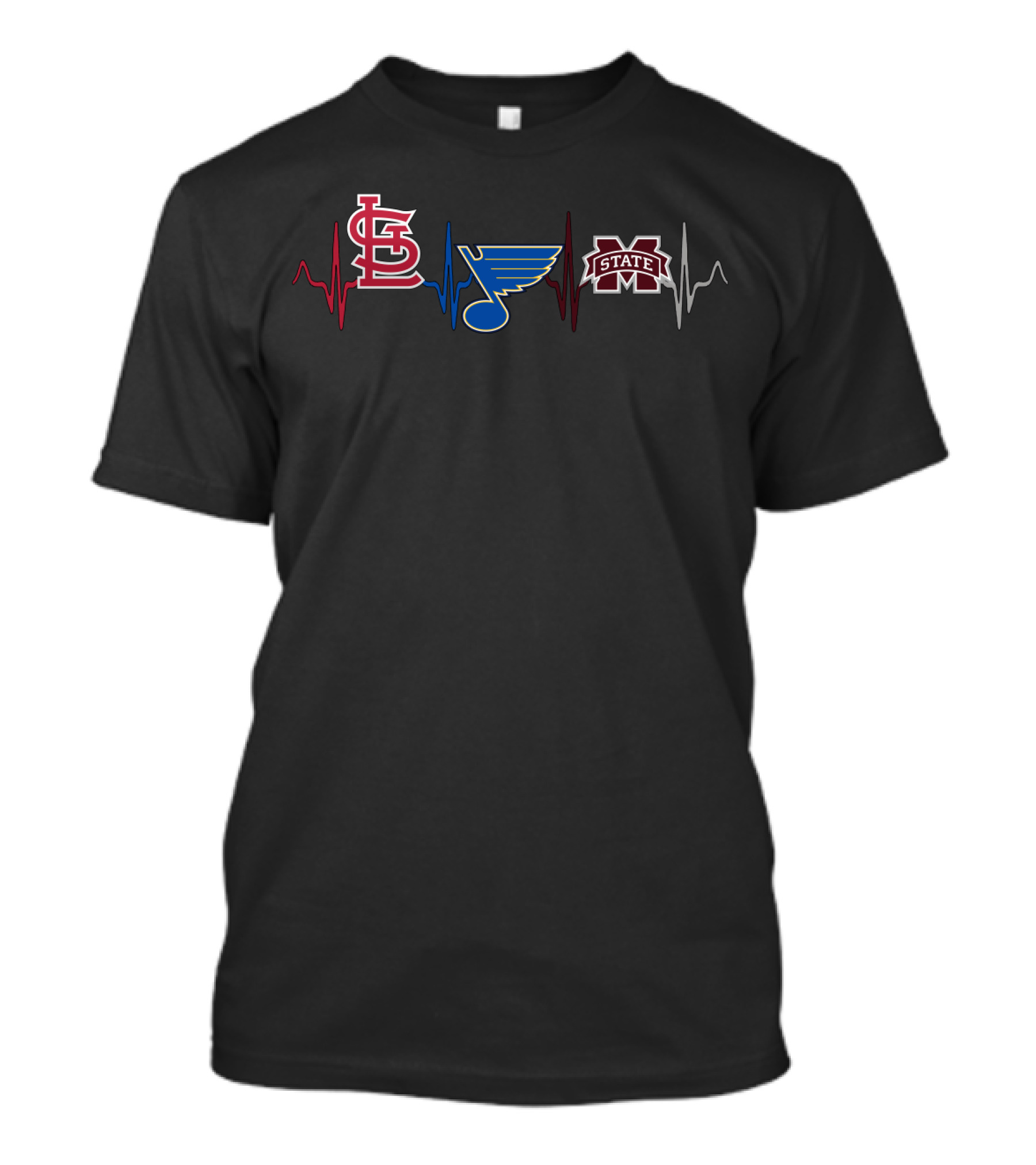 Love St. Louis Cardinals Blues Mississippi State Bulldogs T-Shirt