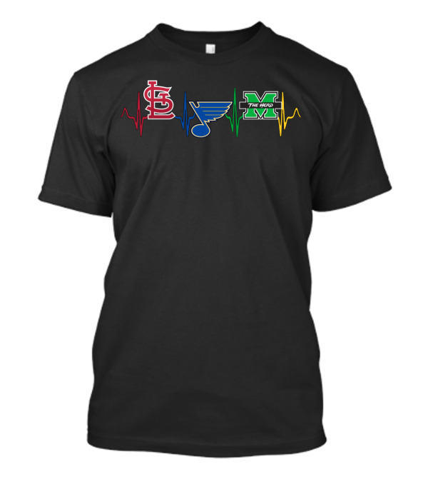 Stl Cardinals Blues Mth The Herd Heartbeat T-Shirt