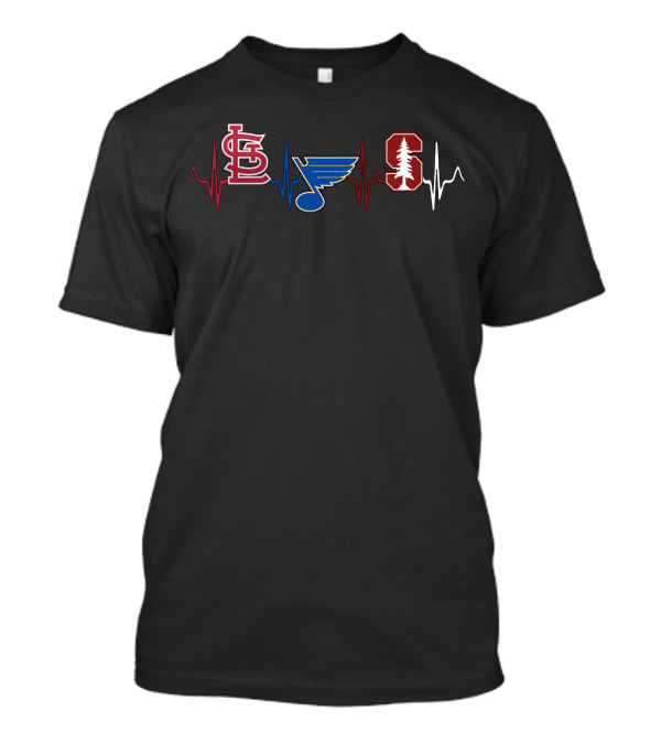 Love St. Louis Cardinals Blues Stanford Cardiogram T-Shirt