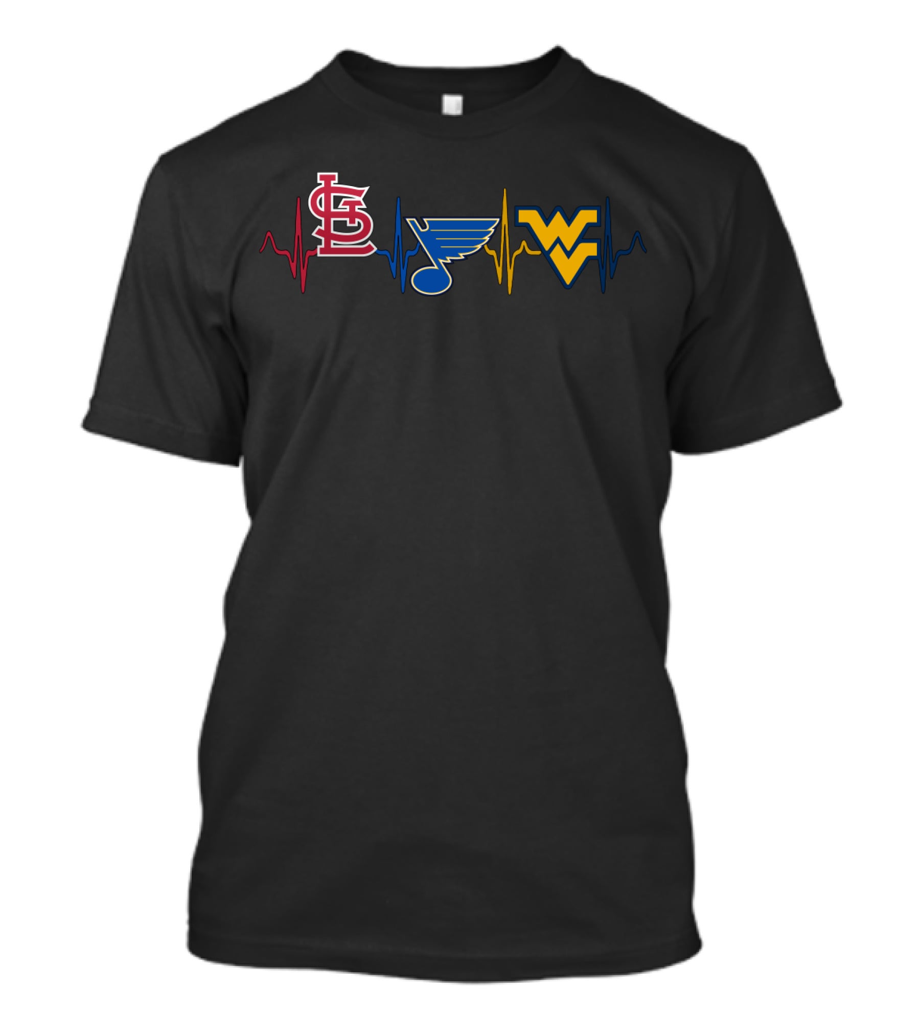Love Stcardinals Blues Wvm Heartbeat Icons T-Shirt