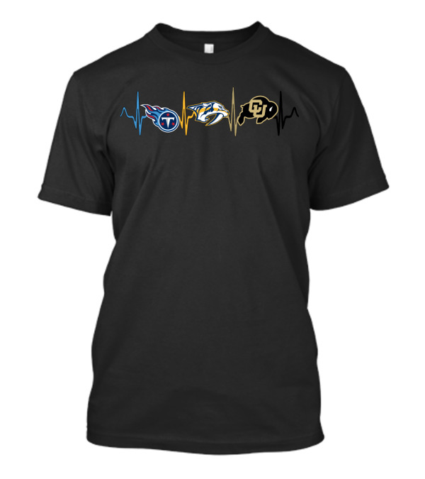 Tennessee Titans Nashville Predators Colorado Buffaloes Heartbeat T-Shirt