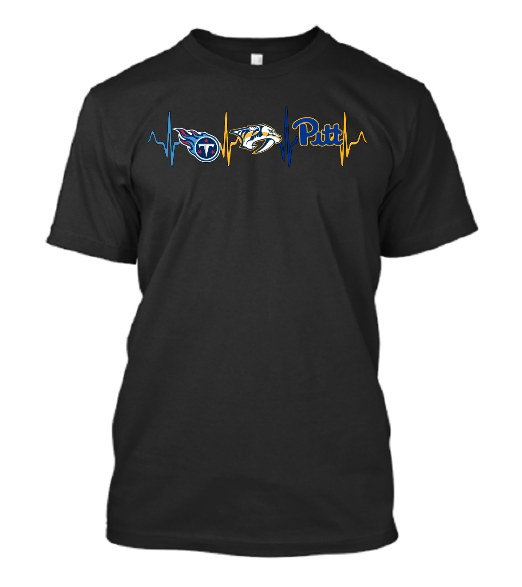 Tennessee Titans Nashville Predators Pitt Panthers Heartbeat T-Shirt