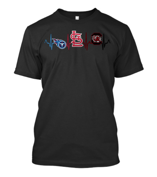 Tennessee Titans St. Louis Cardinals South Carolina Gamecocks Heartbeat T-Shirt