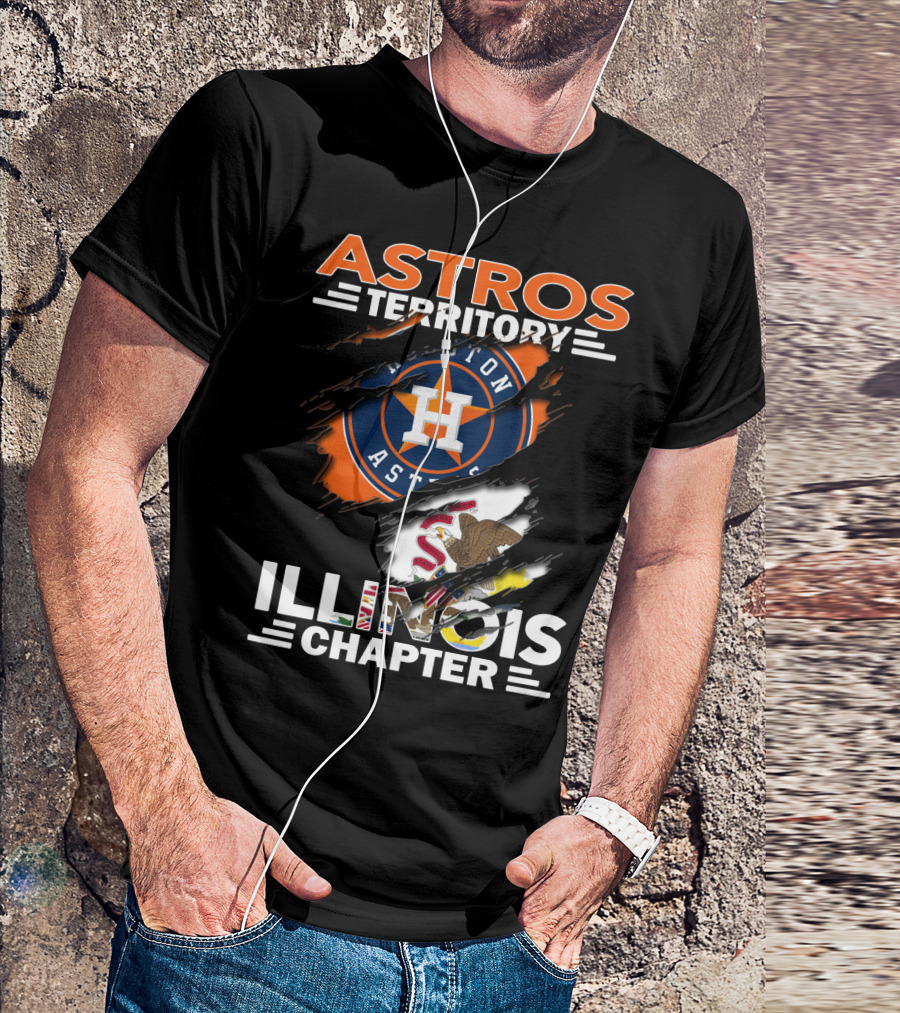 Astros Territory Houston Astros Illinois Chapter Flag Badge T-Shirt