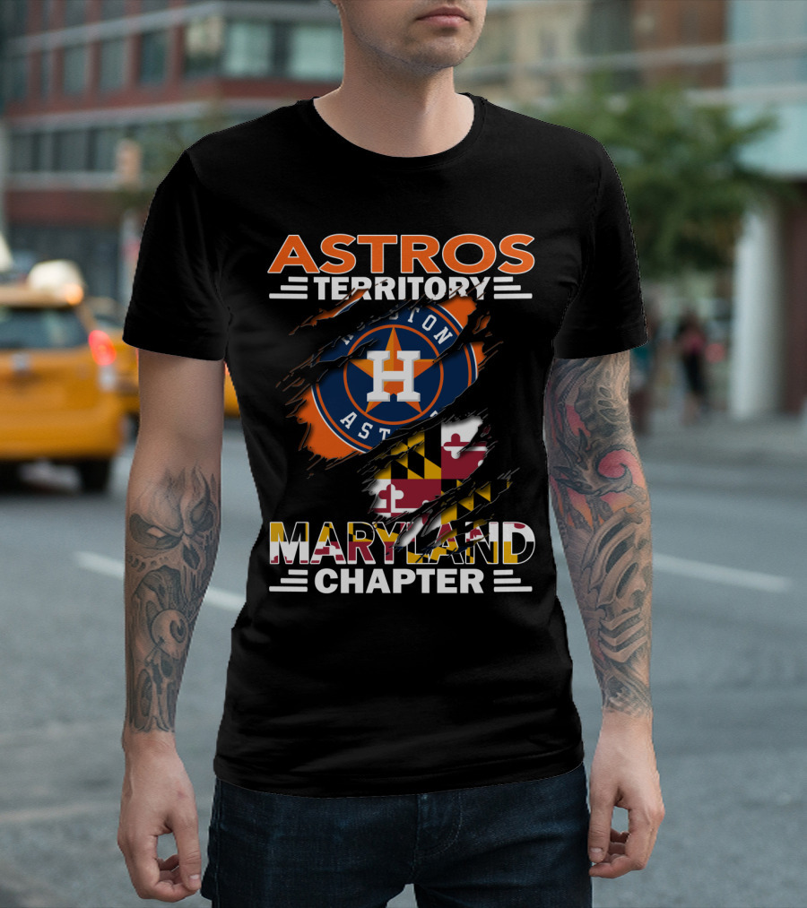 Astros Territory Maryland Chapter Houston Astros Logo Maryland Flag T-Shirt